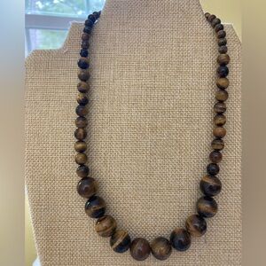 Tigers Eye Graduated‎ Beads Bohemian Necklace Natural Stone